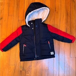 Children's Navy and Red Hooded Jacket